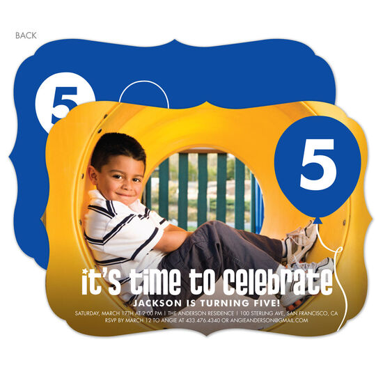 Blue It's Time To Celebrate Invitations